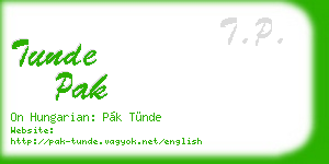 tunde pak business card